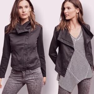 Marrakech Anthropologie Womens Moto Jacket Medium Asymmetrical Zip Faravel Gray